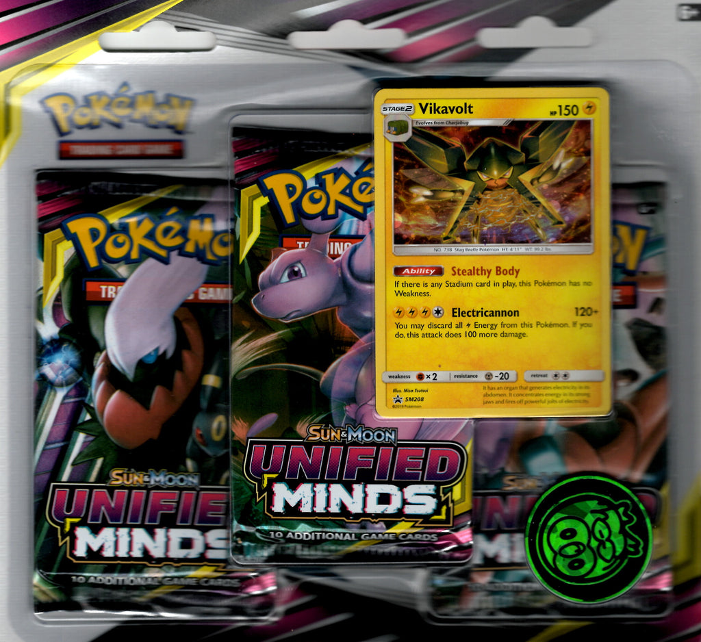 Pokémon Trading Card Game Sun & Moon S11 3 Pack Blister featuring Vikavolt